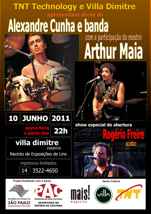 A TNT Technology e a Villa Dimitre trazem a Lins o show de Alexandre Cunha e banda